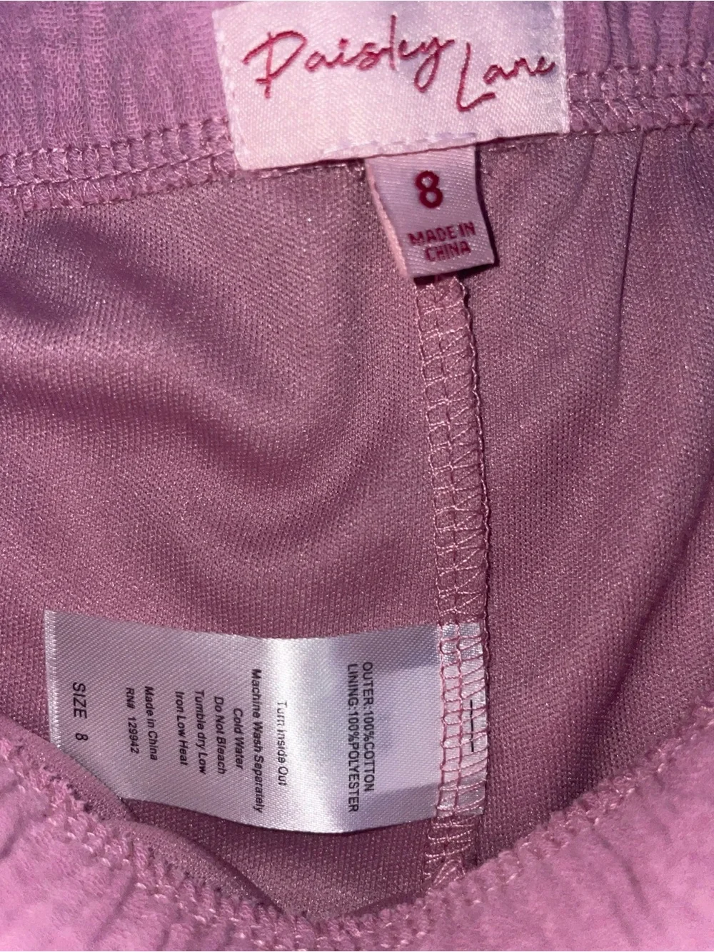 NWT Paisley Lane Girls 2pc Dusty Rose Cotton Muslin Skirt Set Size 8